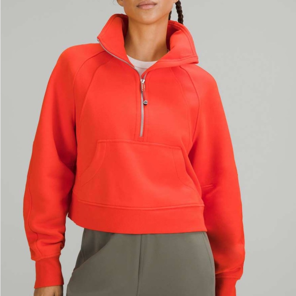 Women's Red Half-Zip Pullover
